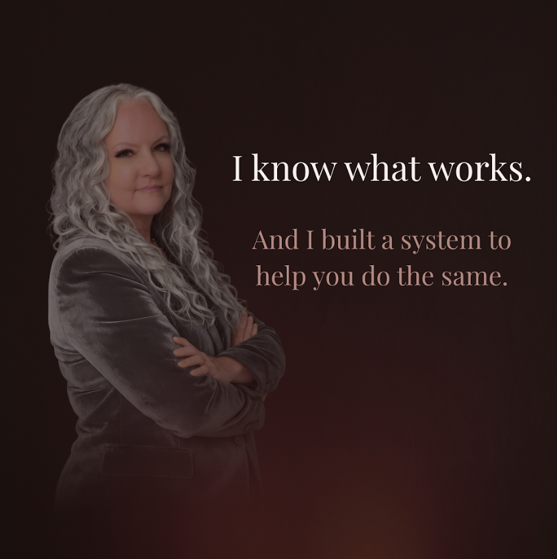 Christy crossing her arms confidently next to the text: 'I know what works. And I built a system to help you do the same.'